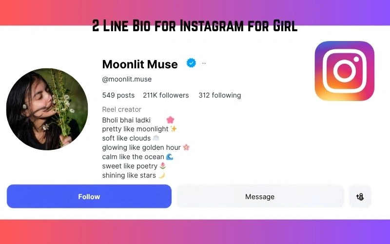 2 Line Bio for Instagram for Girl – Creative Ideas for Your Perfect Profile 💫 2 Line Bio for Instagram for Girl